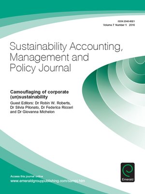cover image of Sustainability Accounting, Management and Policy Journal, Volume 7, Number 1